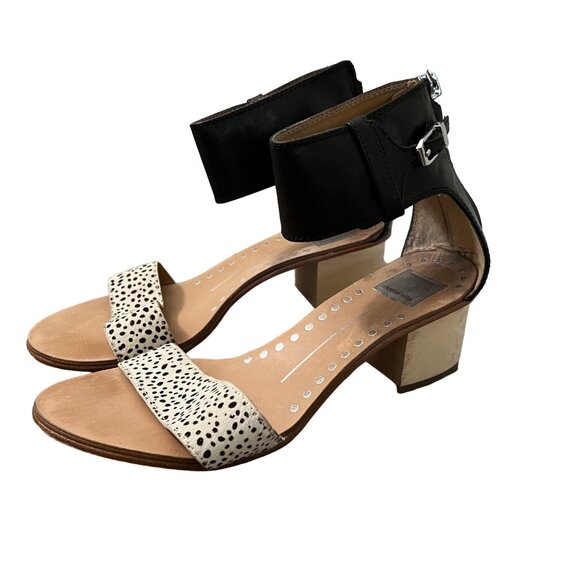 Dolce Vita Womens Calf Hair Leather Block Ankle Strap Open Toe Sandals Size 8 - Picture 1 of 8